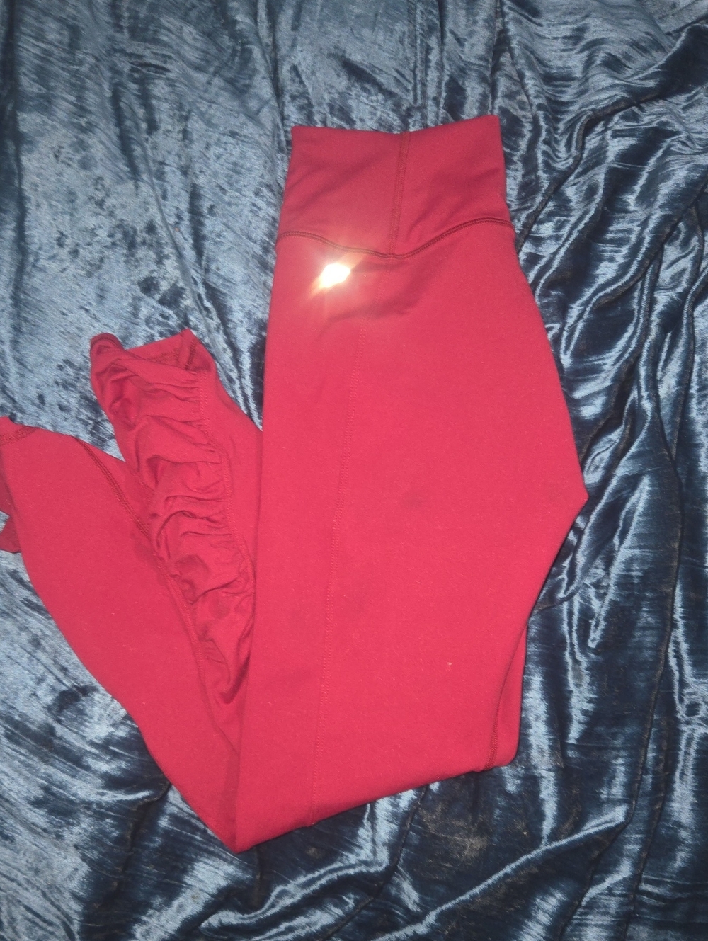 Fabletics Crimson High-Rise Leggings with Side Ruffle
